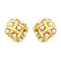 Preview: Golden Diamond Ohrstecker Edelstahl vergoldet im Rauten-Design